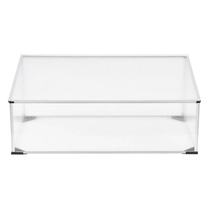 In And OutdoorMatch Greenhouse Rubson - Mini Greenhouse - 100x60x30-40 cm - Aluminium Polycarbonaat - Kunststof - Weerbestendig Materiaal Garden Storage box