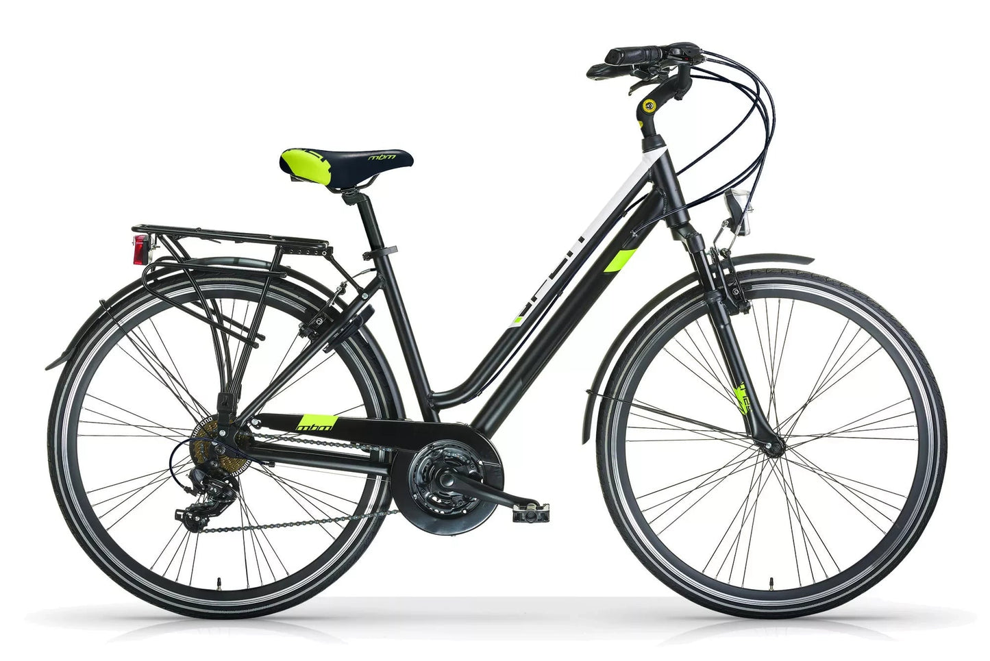 In And OutdoorMatch Herenfiets Anita - Met 21 versnellingen - Stadsfiets 28 inch - Racefiets - Framemaat 58cm - Hybride - V-brakes en remgrepen - Zwart/wit Stadshybride derailleur