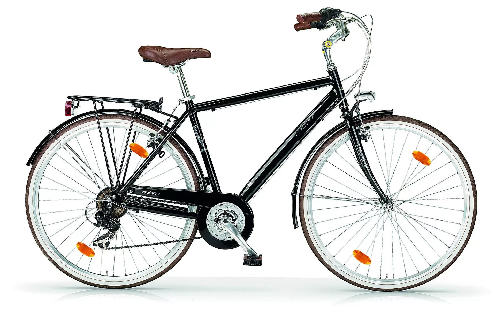 In And OutdoorMatch Herenfiets Vladimir - Met 6 versnellingen - Stadsfiets 28 inch - Framemaat 50cm - Hybride - V-brakes en remgrepen - Zwart/zilver Stadshybride derailleur