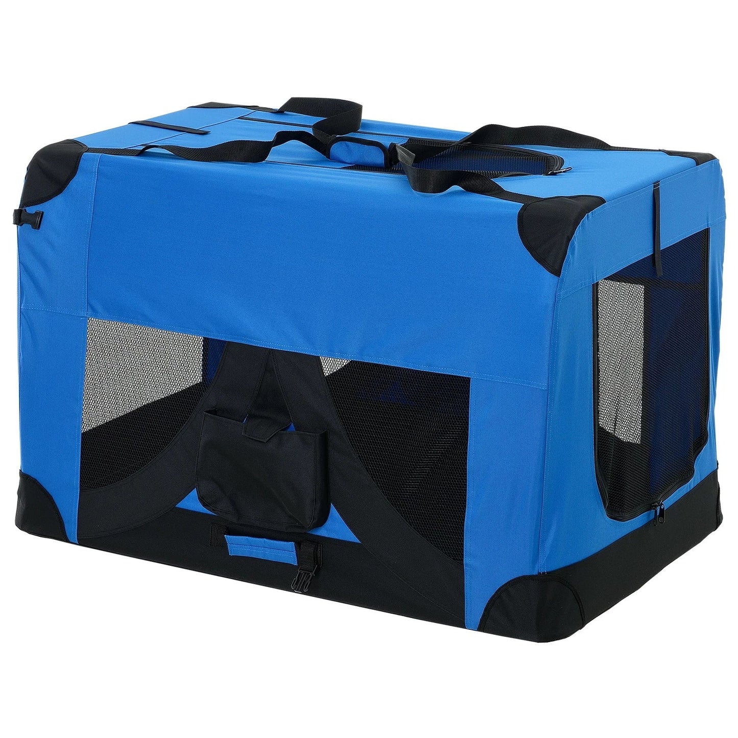 In And OutdoorMatch Hondenbank Shaquille - Kattenbank - Huisdierenbank - Reisbank - Stof en Metaal - 60x42x42 cm - Blauw Honden Bench