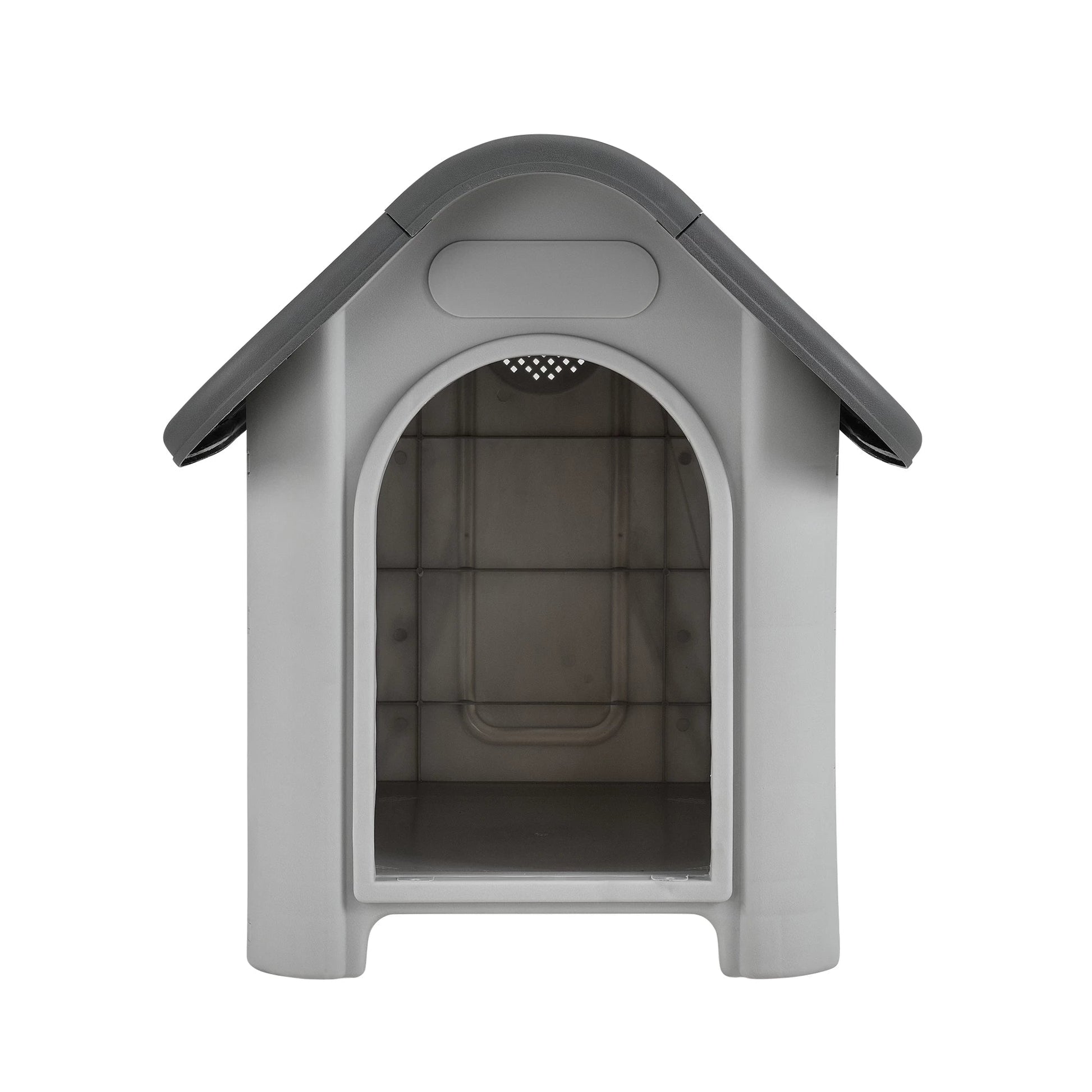 In And OutdoorMatch Hondenkennel Zico - Hondenhok - Kattenhuis - PVC - 75x59x66 cm - Grijs en Zwart Honden Bench