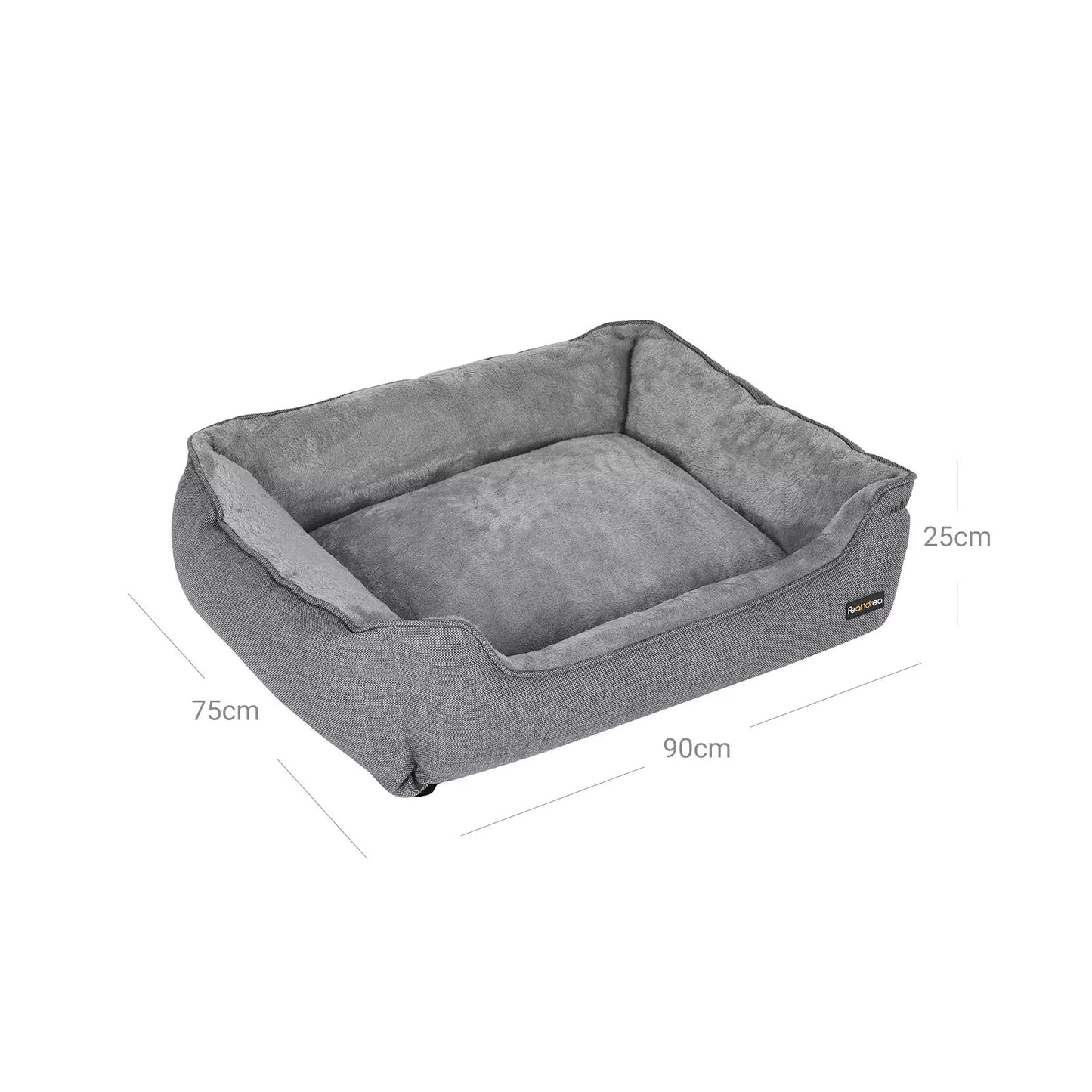 In And OutdoorMatch Hondenkussen Marlon - Grijs - Hondenbed 90x75x25cm - Wasbaar - Zacht - Orthopedische Hondenkussens Honden bed