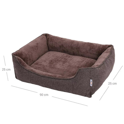 In And OutdoorMatch Hondenkussen Roxane - Bruin - Hondenmand 90x25x75cm - Wasbaar - Zacht - Orthopedische Hondenkussens Honden bed