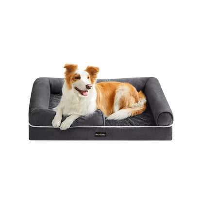 In And OutdoorMatch Hondenkussen XL Clifton - Antraciet - Hondenmand 91x71x25cm - Soft - Orthopedische Hondenkussens Honden bed