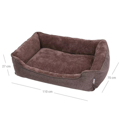 In And OutdoorMatch Hondenkussen XL Kylee - Bruin - Hondenmand 100x27x75cm - Wasbaar - Zacht - Orthopedische Hondenkussens Honden bed