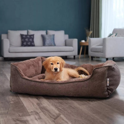 In And OutdoorMatch Hondenkussen XL Kylee - Bruin - Hondenmand 100x27x75cm - Wasbaar - Zacht - Orthopedische Hondenkussens Honden bed