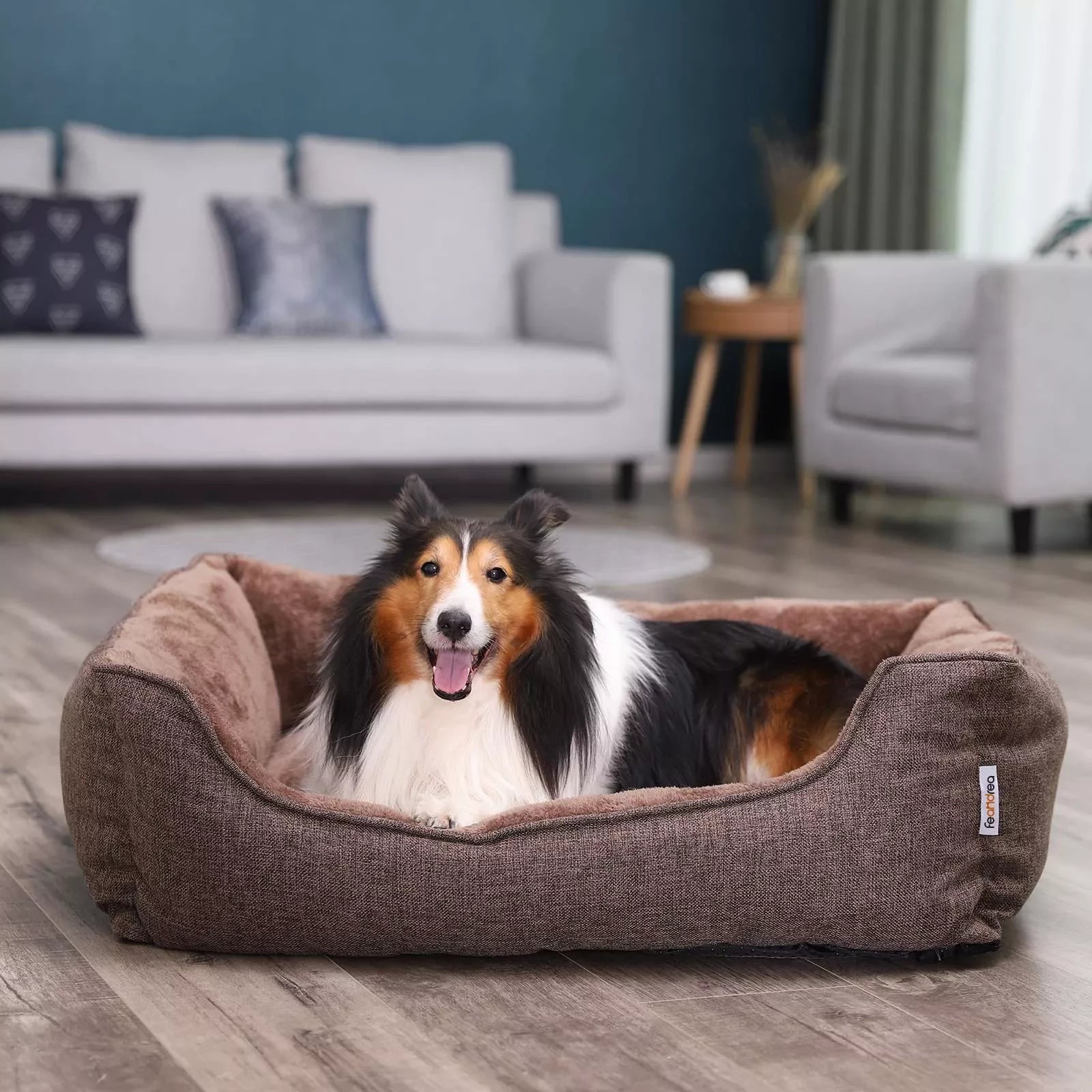 In And OutdoorMatch Hondenkussen XL Kylee - Bruin - Hondenmand 100x27x75cm - Wasbaar - Zacht - Orthopedische Hondenkussens Honden bed