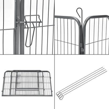 In And OutdoorMatch Hondenren Lisette - Puppyren - Met 4 Kennelpanelen - 70 cm hoog - Staal - Dierenren Honden Bench