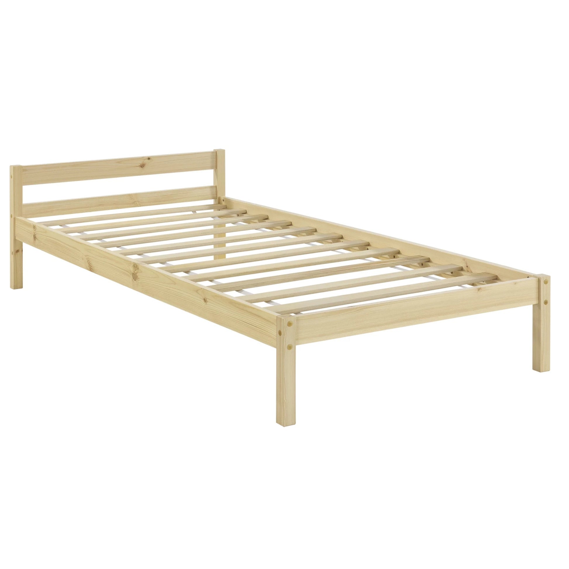 In And OutdoorMatch Houten Bed Lamar - Massief Grenen en Multiplex - 90x200 cm - Houtkleurig - Klassiek Design Eén persoon slapen