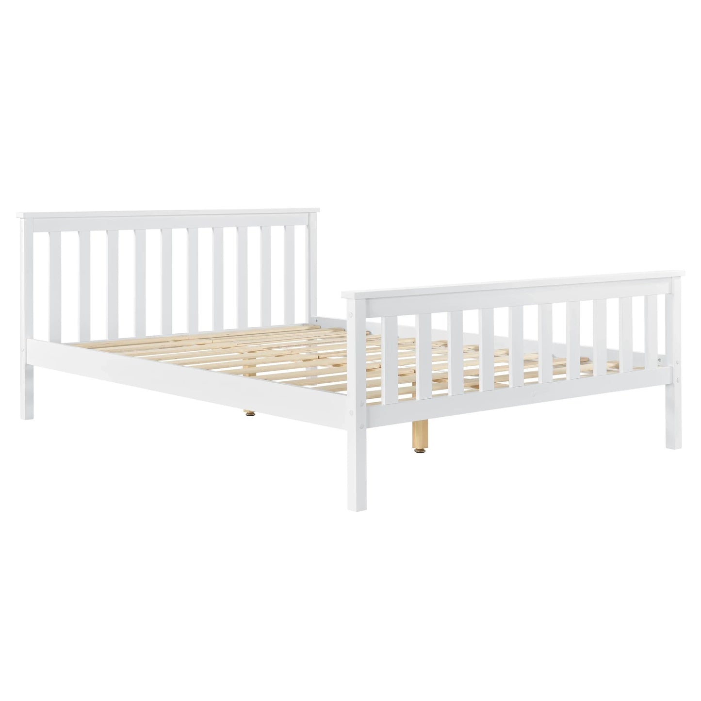 In And OutdoorMatch Houten bed Jaiden - Massief grenen bedframe - 140x200 cm - Wit - Klassiek design bed twee personen