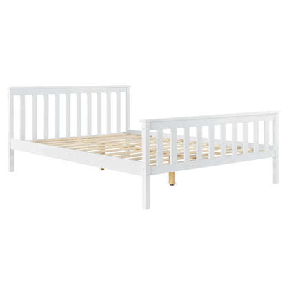 In And OutdoorMatch Houten bed Jaiden - Massief grenen bedframe - 140x200 cm - Wit - Klassiek design bed twee personen