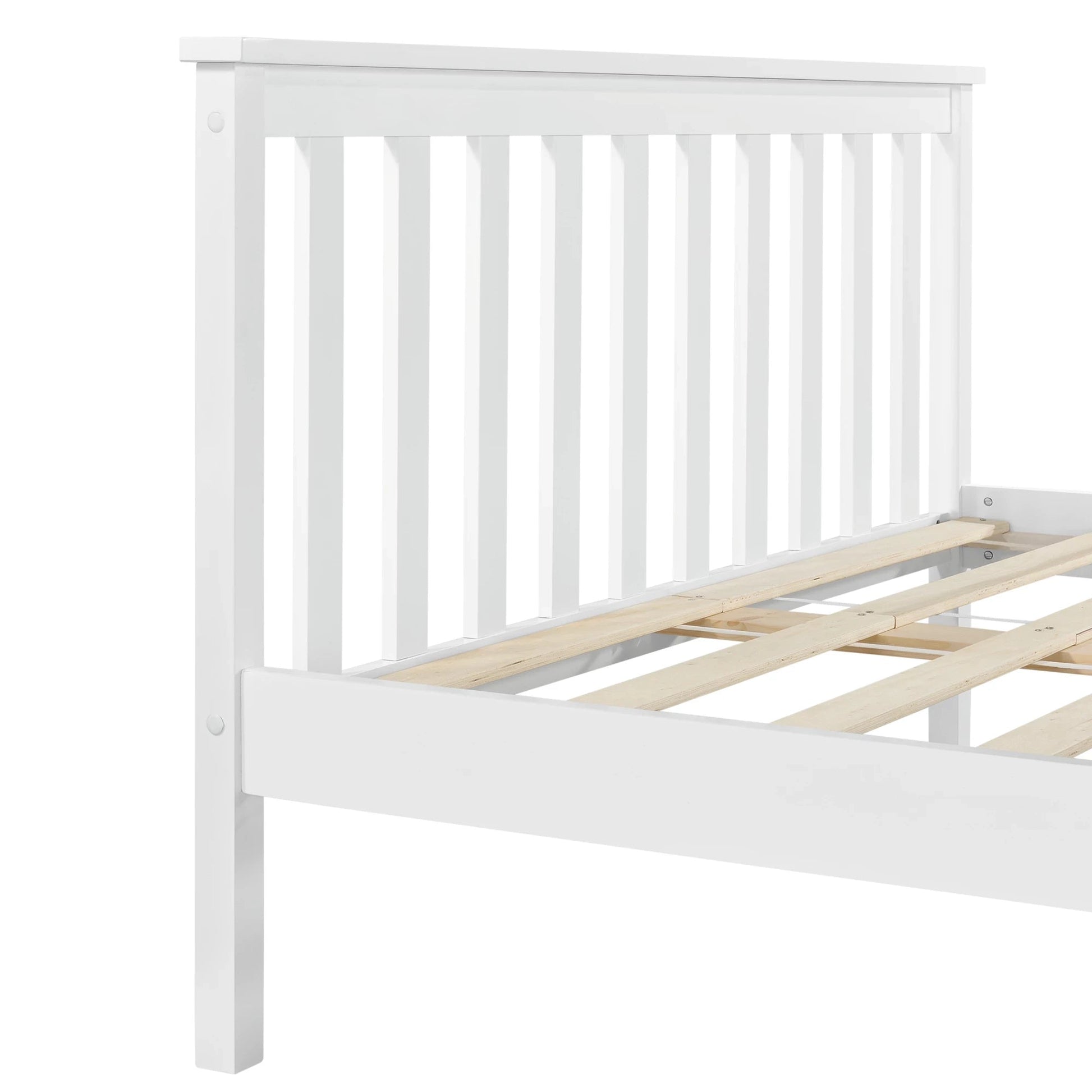 In And OutdoorMatch Houten bed Jaiden - Massief grenen bedframe - 140x200 cm - Wit - Klassiek design bed twee personen