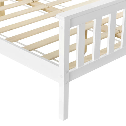 In And OutdoorMatch Houten bed Jaiden - Massief grenen bedframe - 140x200 cm - Wit - Klassiek design bed twee personen