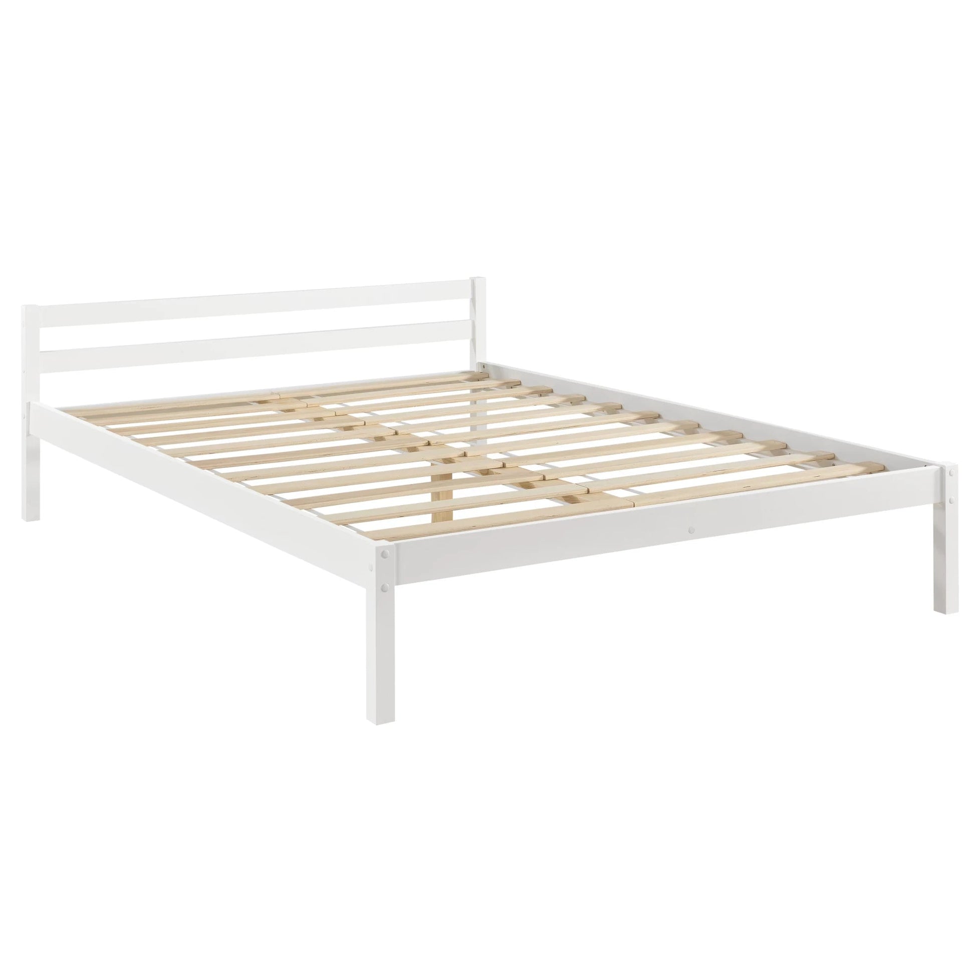 In And OutdoorMatch Houten bed Rickey - Massief grenen en multiplex - 180x200 cm - Wit - Klassiek design bed twee personen