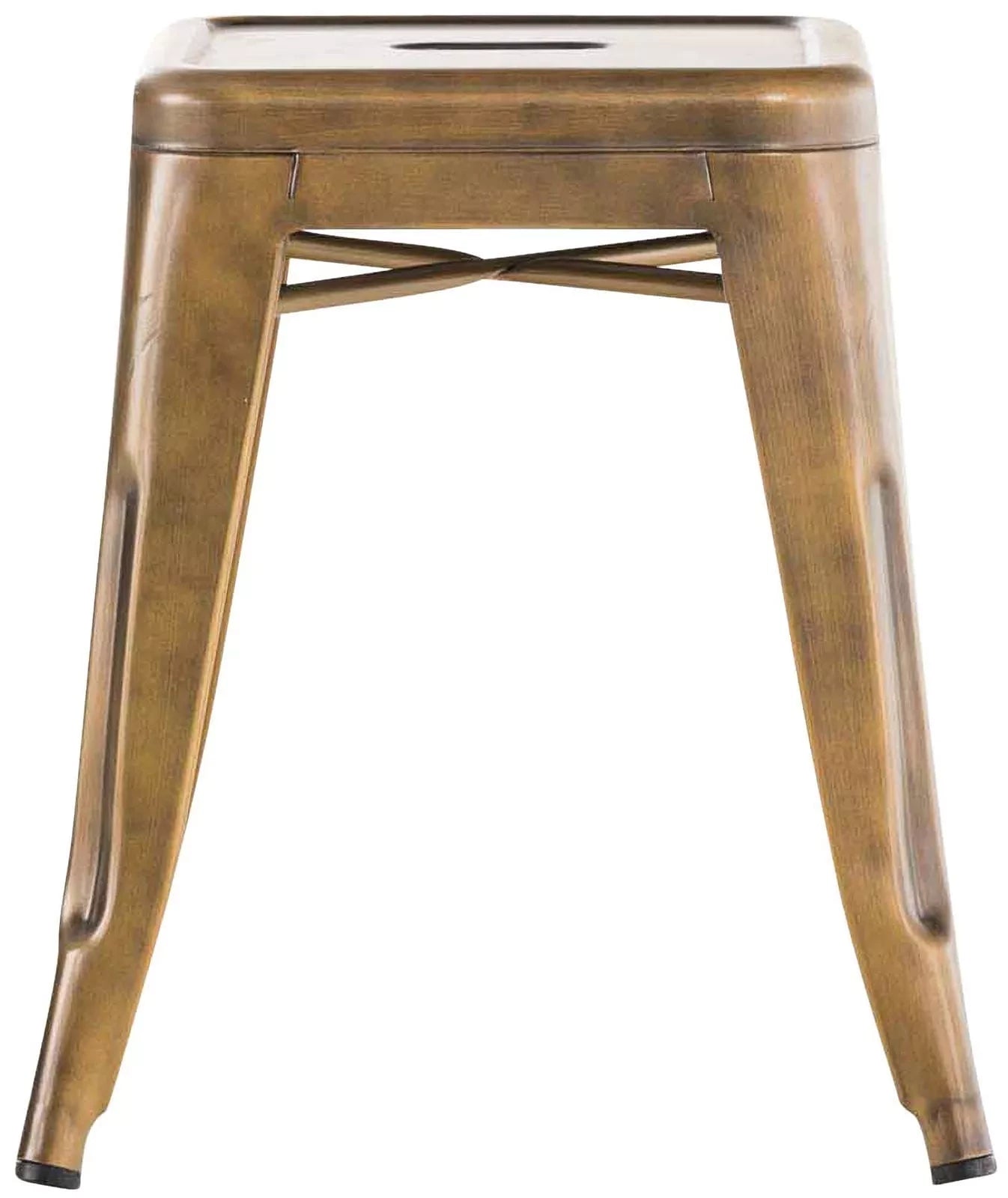 In And OutdoorMatch Industriële Kruk Ben - Koper - Rustiek Design - Set van 1 - Frame met 4 poten - Metalen zitting stool