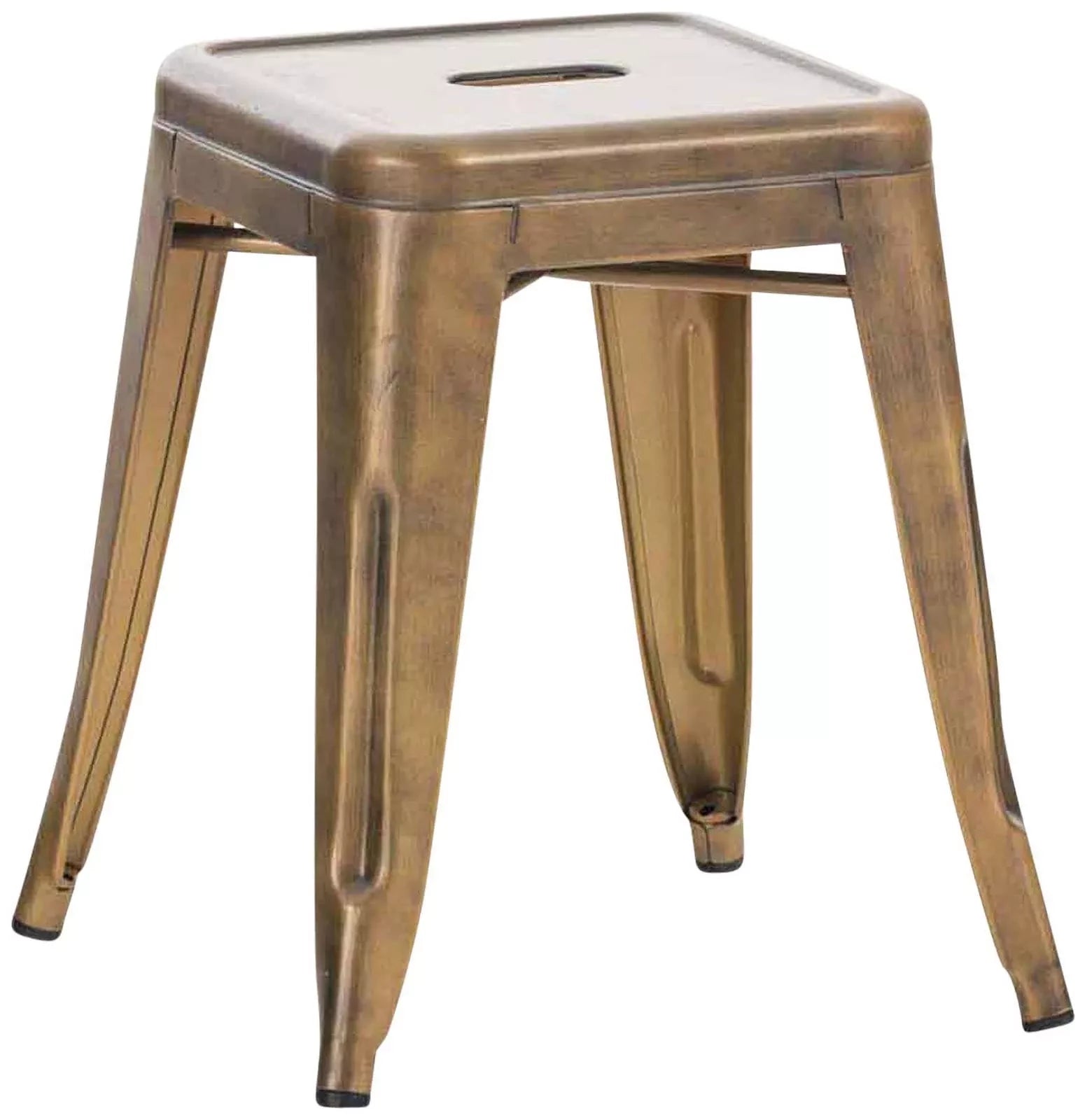 In And OutdoorMatch Industriële Kruk Ben - Koper - Rustiek Design - Set van 1 - Frame met 4 poten - Metalen zitting stool