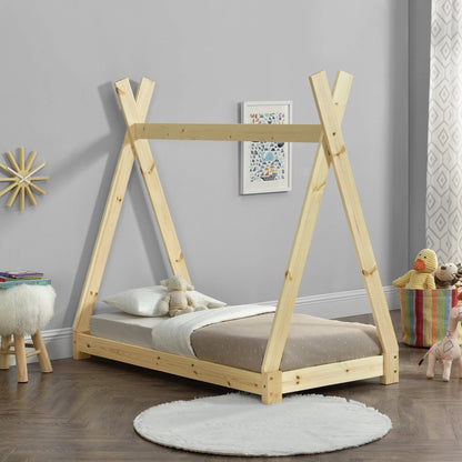 In And OutdoorMatch Kinderbed Abigayle - Tipi - Grenen - Met bedbodem - 70x140 cm - Hout - Jongensbed - Meisjesbed - Leuk Design Kinder bedden