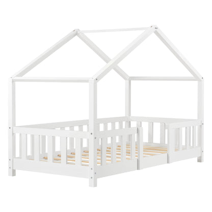 In And OutdoorMatch Kinderbed Bernice - Met valbeveiliging - 80x160 cm - Wit Mat - Voor meisjes - Voor jongens - Voor kinderen Kinder bedden