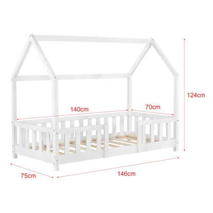 In And OutdoorMatch Kinderbed Cheyanne - Met valbeveiliging - 70x140 cm - Wit - Voor meisjes - Voor jongens - Voor kinderen Kinder bedden