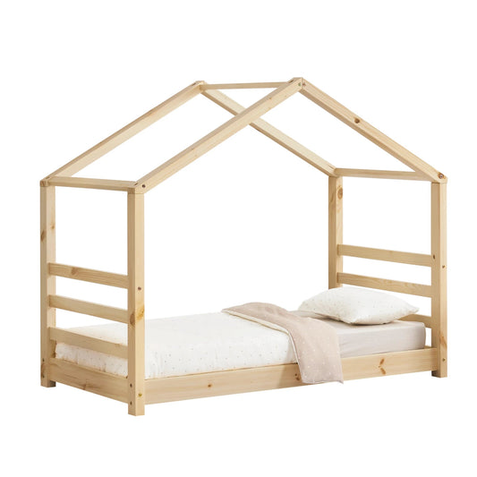 In And OutdoorMatch Kinderbed Joey - Houten bed - Huisbed - Met bedbodem - 80x160cm - Hout - Voor kinderen - Voor meisjes - Voor jongens Kinder bedden