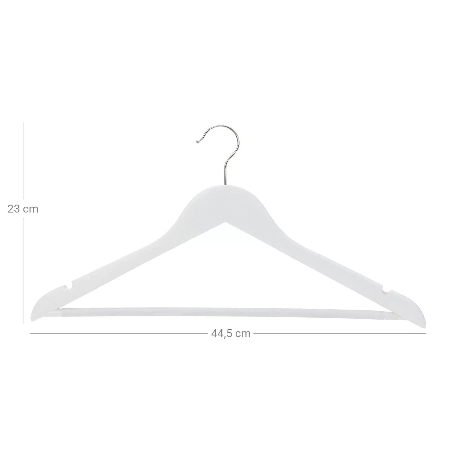 In And OutdoorMatch Kleerhangers deluxe Chelsey - 10 stuks - Anti Slip - Broekhangers - Ruimtebesparend - 44,5 x 23 x 1,2 cm - Wit kledinghanger