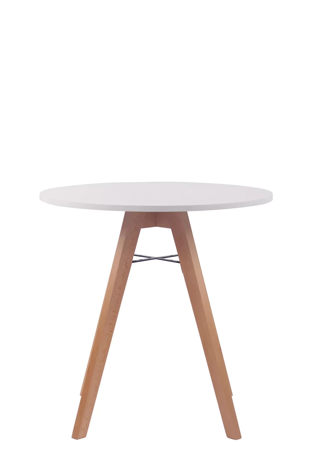 In And OutdoorMatch Kleine keukentafel Eugene - Eettafel keuken - Rond - Eetkamertafel - 75x75cm - 2 tot 4 personen - Wit Bijzetttafel