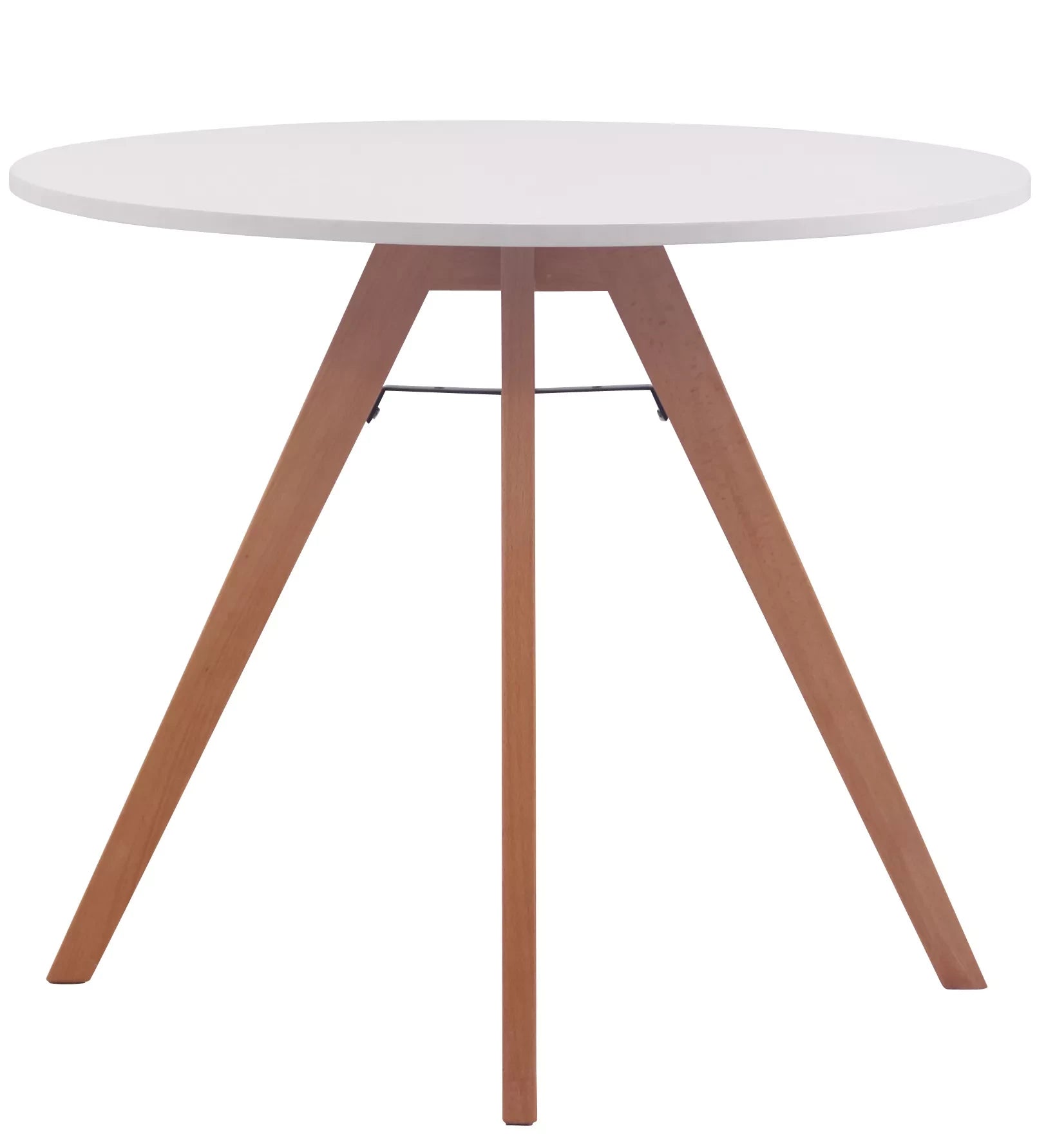 In And OutdoorMatch Kleine keukentafel Jolie - Eettafel keuken - Rond - Eetkamertafel - 90x75cm - 2 tot 4 personen - Wit Bijzetttafel