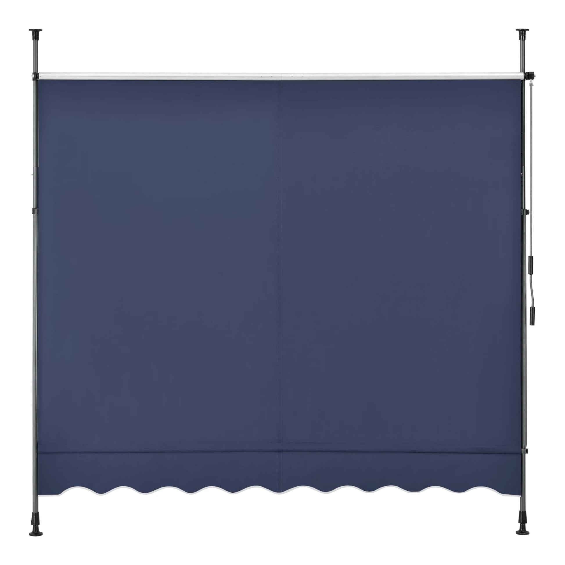 In And OutdoorMatch Klemluifel Birdy - Uitschuifbare Luifel - Donkerblauw - 350x120 cm - Staal en Stof - Waterafstotend - UV Bescherming Sunshade