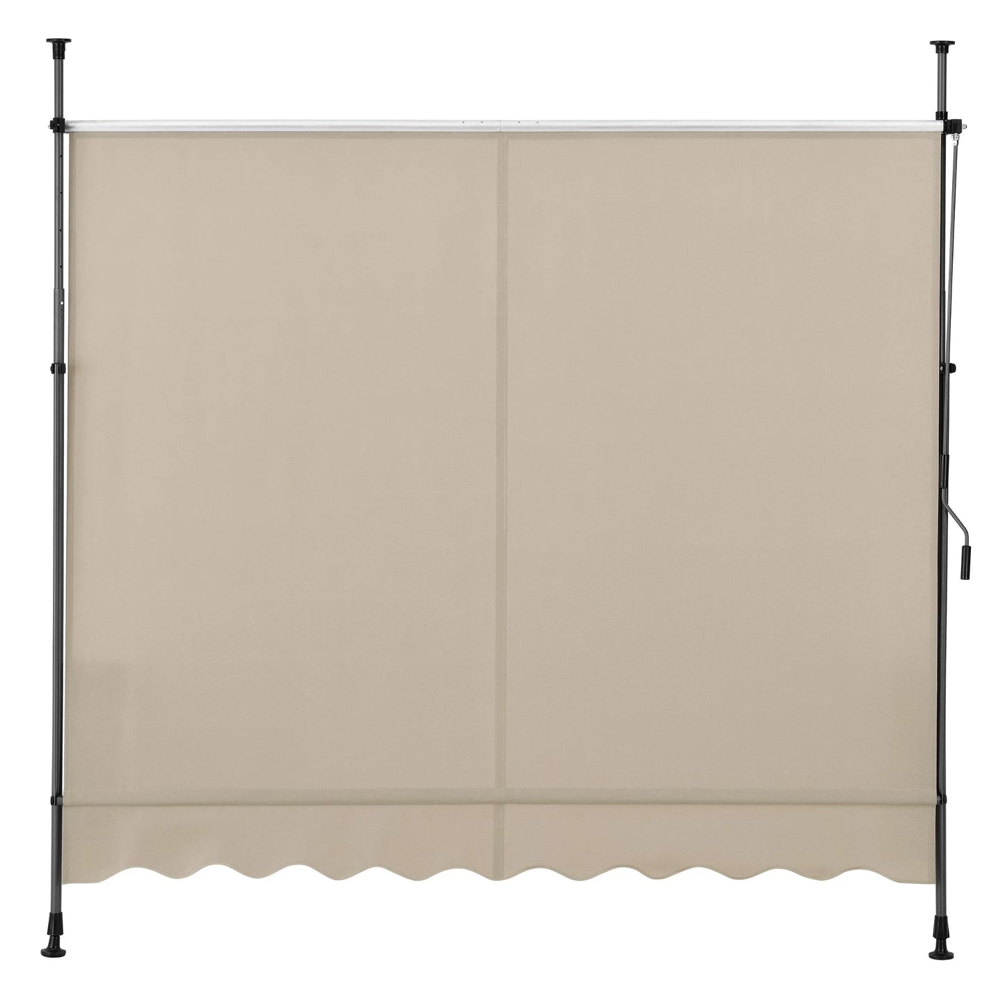 In And OutdoorMatch Klemluifel Roberto - Handmatig Uitschuifbaar - Zandkleurig - 150x120 cm - Uitvalarmluifel - Staal en Stof - UV Bescherming - Waterafstotend Sunshade