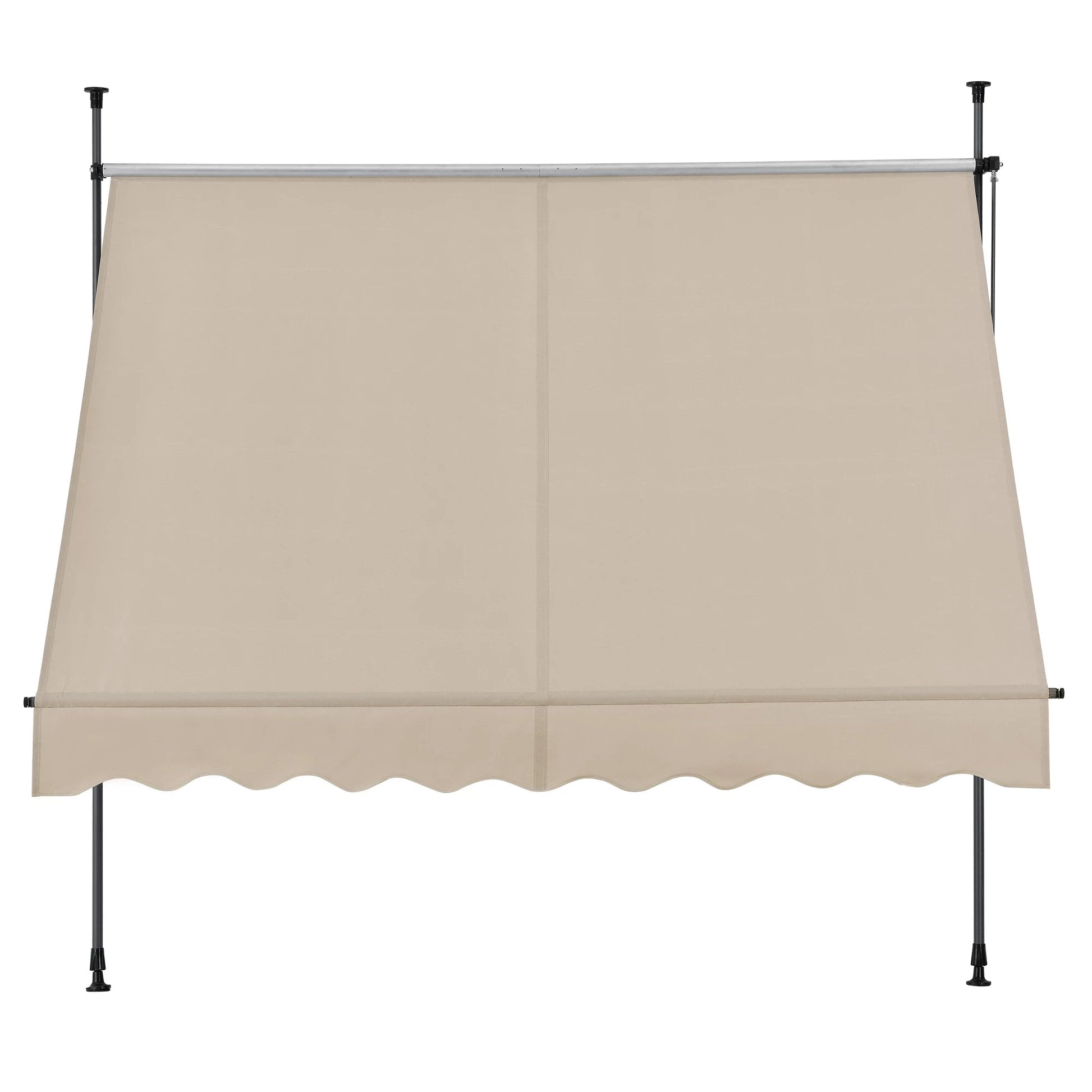 In And OutdoorMatch Klemluifel Roberto - Handmatig Uitschuifbaar - Zandkleurig - 150x120 cm - Uitvalarmluifel - Staal en Stof - UV Bescherming - Waterafstotend Sunshade