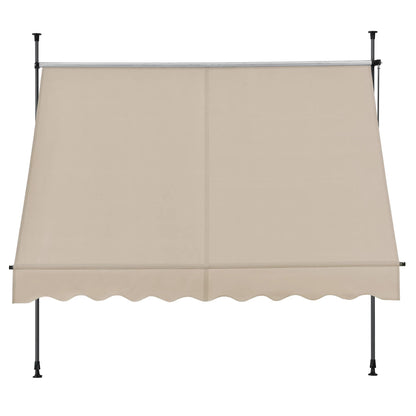 In And OutdoorMatch Klemluifel Roberto - Handmatig Uitschuifbaar - Zandkleurig - 150x120 cm - Uitvalarmluifel - Staal en Stof - UV Bescherming - Waterafstotend Sunshade