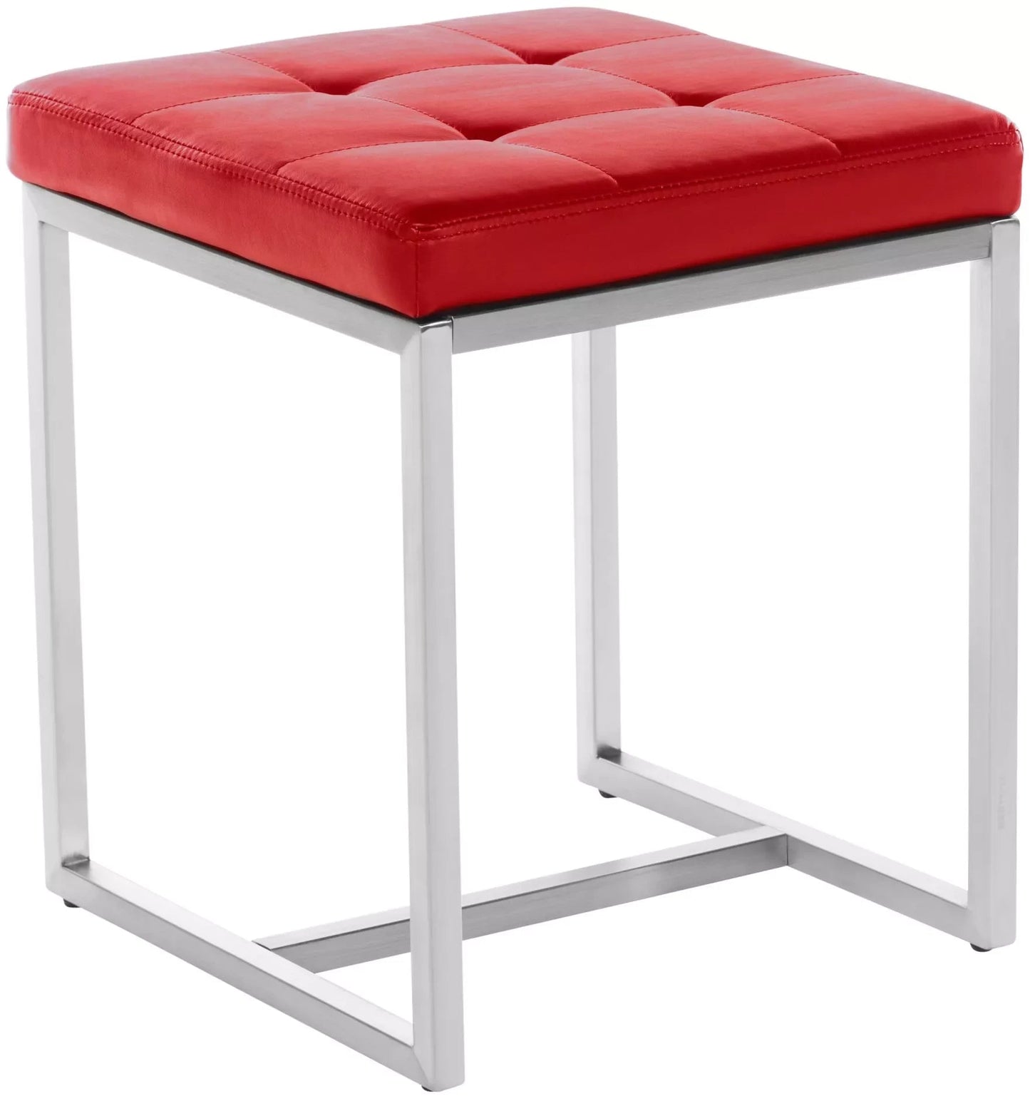 In And OutdoorMatch Kubuskruk Reynold - Moderne kruk - Hocker - Rood - 40x40x48cm Barkrukken / hocker