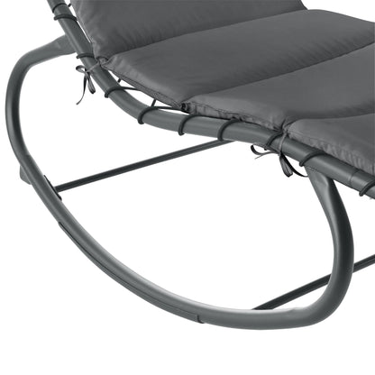 In And OutdoorMatch Ligbed Shayna - Met Luifel - Schommelstoel - 193x104x200 cm - Donkergrijs en Antraciet - Staal en Polyester Garden Chair