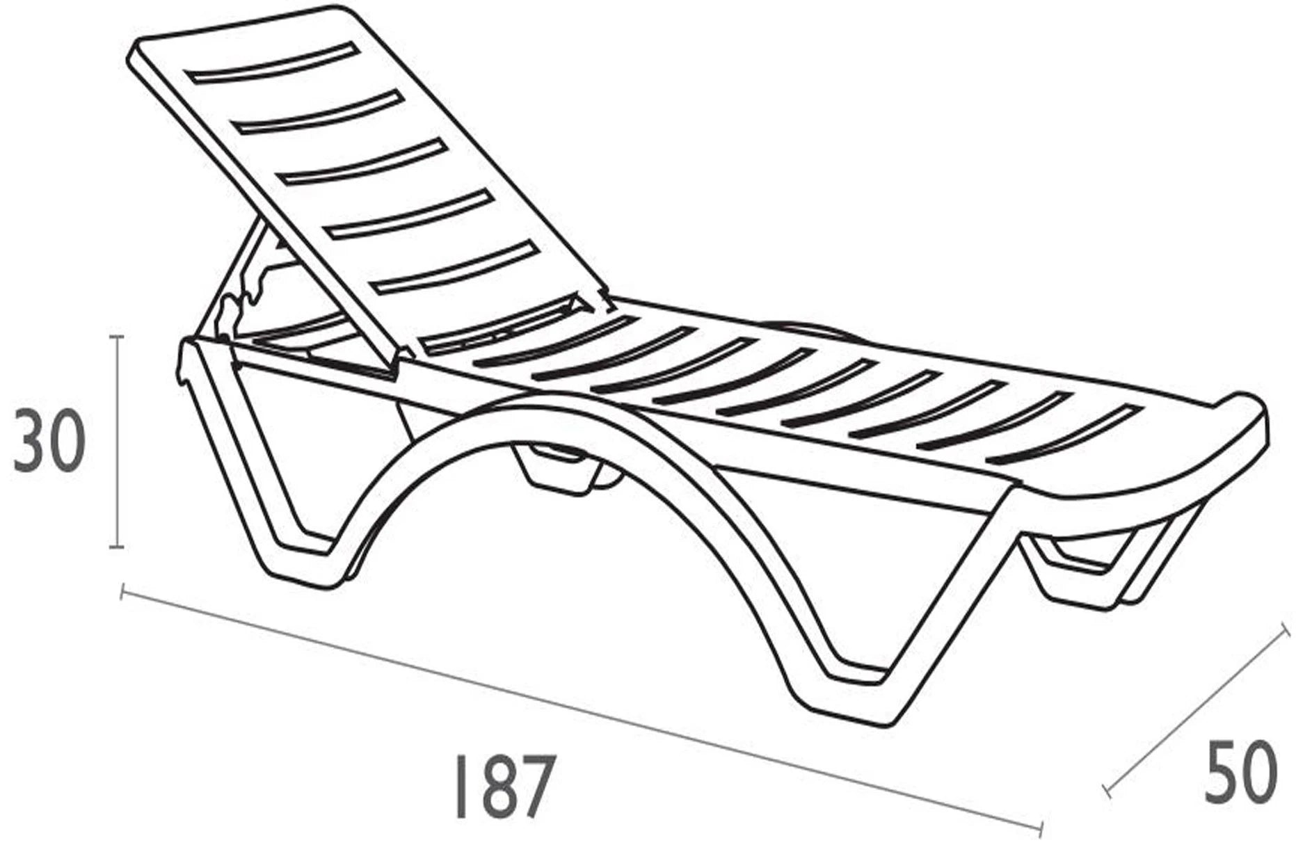 In And OutdoorMatch Ligstoel Marie - Wit - Set van 4 - Kunststof - Buitenligstoel - Tuinligstoel - Hoge kwaliteit - Minimalistisch Ligstoel - Klassiek design Garden Chair