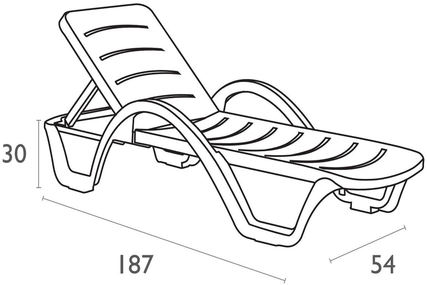 In And OutdoorMatch Ligstoel Patty - Wit - Set van 4 - Kunststof - Buitenligstoel - Tuinligstoel - Hoge kwaliteit - Minimalistisch Ligstoel - Klassiek design Garden Chair