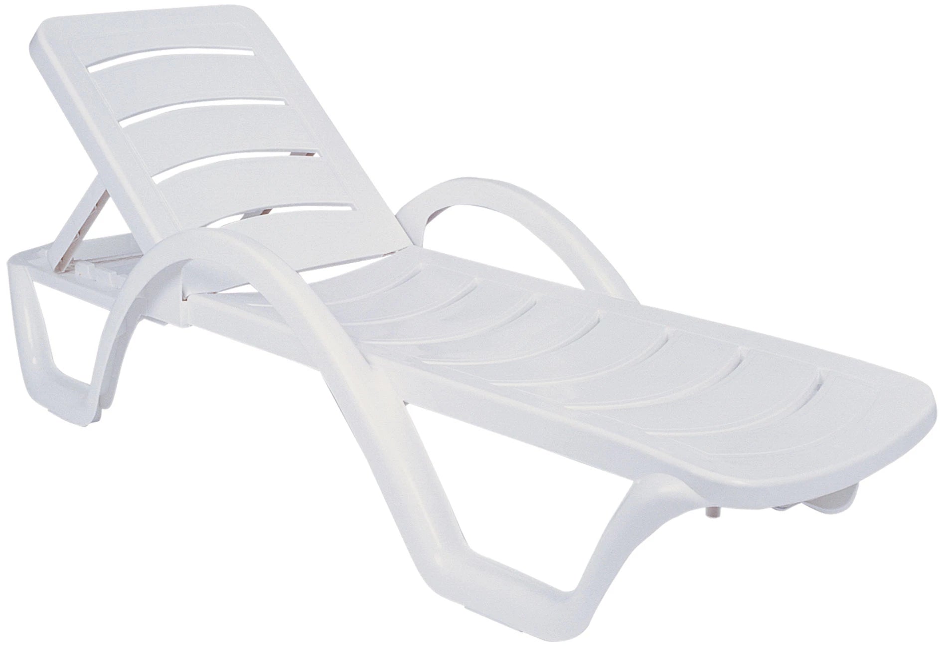 In And OutdoorMatch Ligstoel Patty - Wit - Set van 4 - Kunststof - Buitenligstoel - Tuinligstoel - Hoge kwaliteit - Minimalistisch Ligstoel - Klassiek design Garden Chair