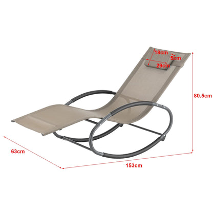 In And OutdoorMatch Ligstoel Tiffany - Zonnebed - Schommelstoel - 153x63x80,5 cm - Beige - Set van 2 lounge chair