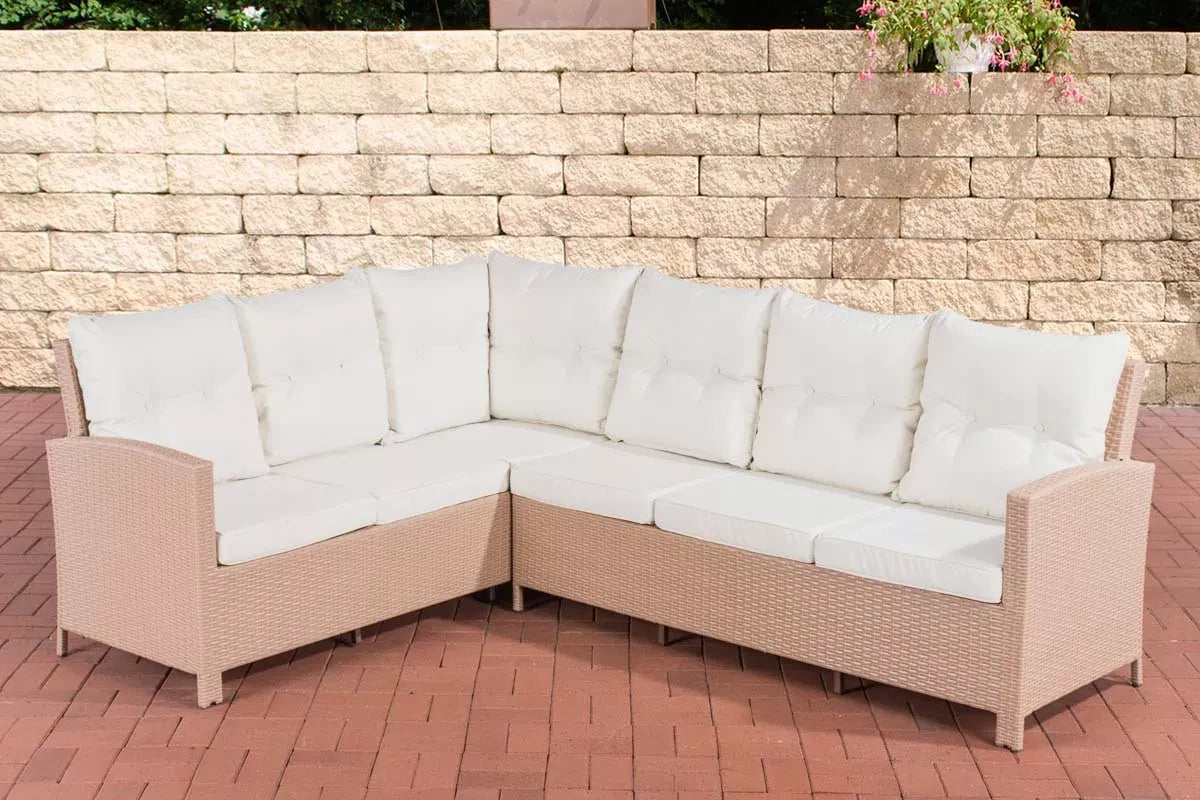 In And OutdoorMatch Loungebank Mariah - Wit - Wicker - Tuinmeubelen - Voor buiten, tuin en balkon - Loungeset bank Garden Bench