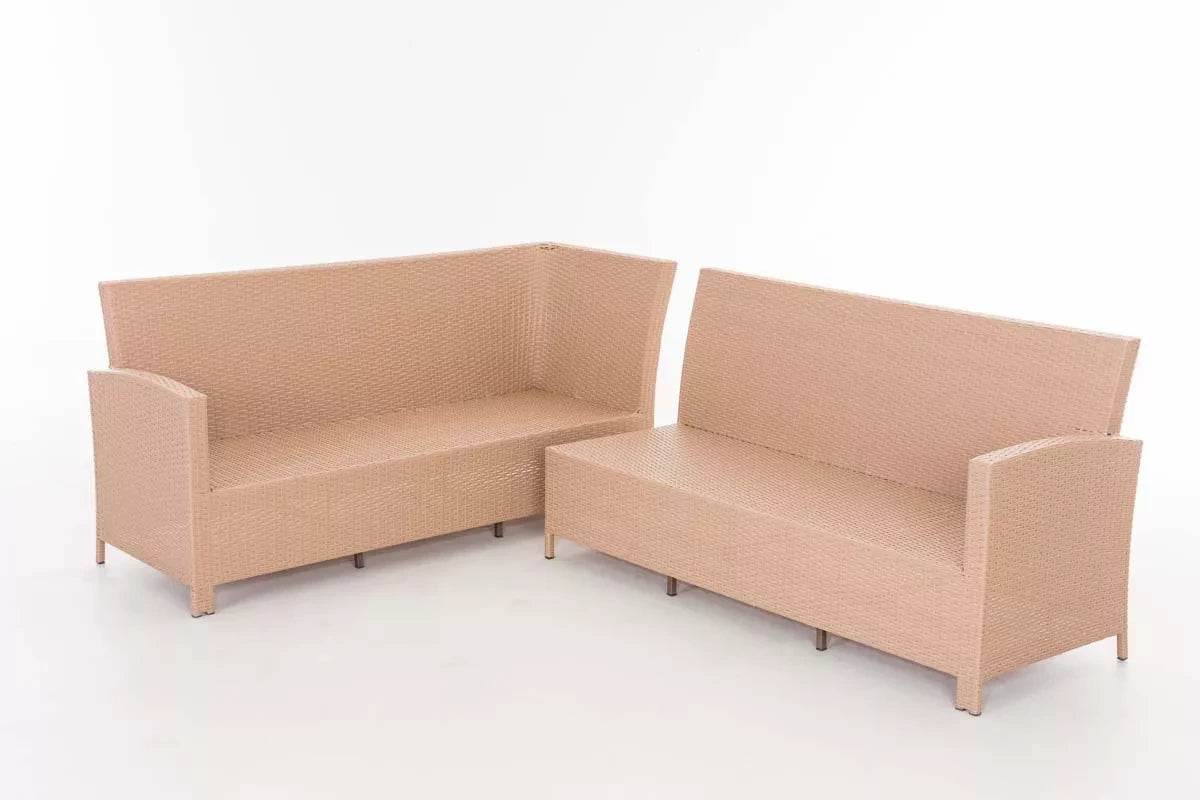 In And OutdoorMatch Loungebank Mariah - Wit - Wicker - Tuinmeubelen - Voor buiten, tuin en balkon - Loungeset bank Garden Bench