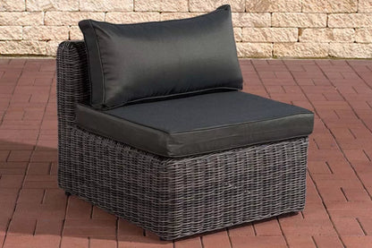 In And OutdoorMatch Loungestoel Karson - Weerbestendig - Tuinstoel - Wicker - Antraciet - Tuinstoelen set van 1 lounge chair