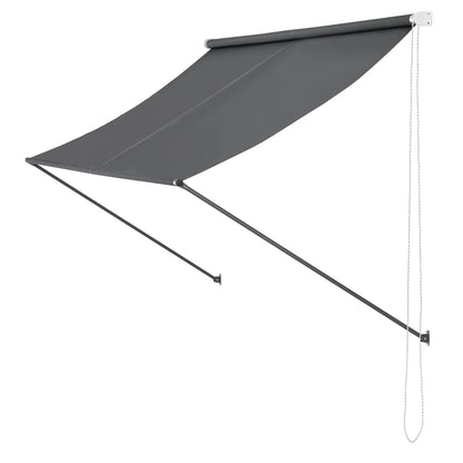 In And OutdoorMatch Luifel Asa - Grijs - 350x120 cm - Uitvalarmluifel - Staal en stof - UV Bescherming - Waterafstotend Sunshade