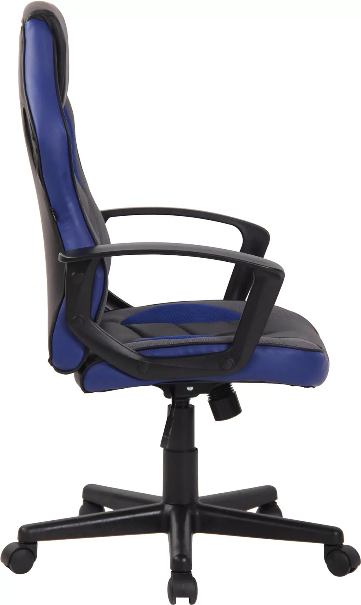 In And OutdoorMatch Luxe Gaming stoel Anais - Zwart/Blauw kunstleer - Met Rugleuning en Armleuning - In hoogte verstelbaar - Ergonomisch Bureaustoel