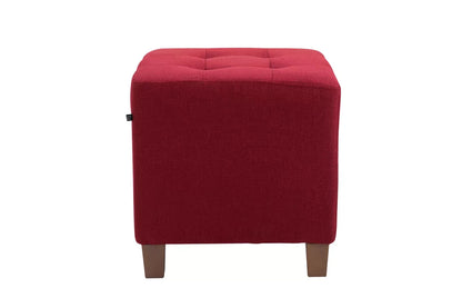 In And OutdoorMatch Luxe Kruk Alvis - Rood - Luxe Design - Gestoffeerde Kruk - Modern - Zitkubus stool