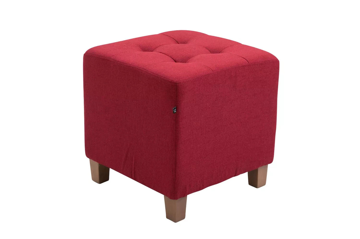 In And OutdoorMatch Luxe Kruk Alvis - Rood - Luxe Design - Gestoffeerde Kruk - Modern - Zitkubus stool