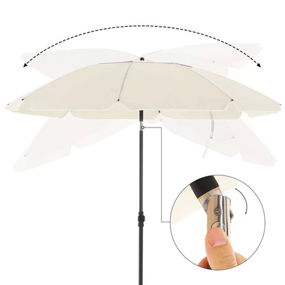 In And OutdoorMatch Luxe Paraplu Jazmin - Langwerpig - Kantelbaar - Staand - Beige - Terras of tuin - 200cm Parasol