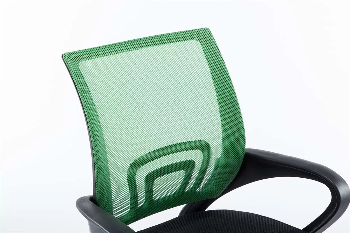 In And OutdoorMatch Luxe bureaustoel Hubert - Zwart/Groen - Op wielen - 100% polyester - Ergonomische bureaustoel - In hoogte verstelbaar - Voor volwassenen Bureaustoel