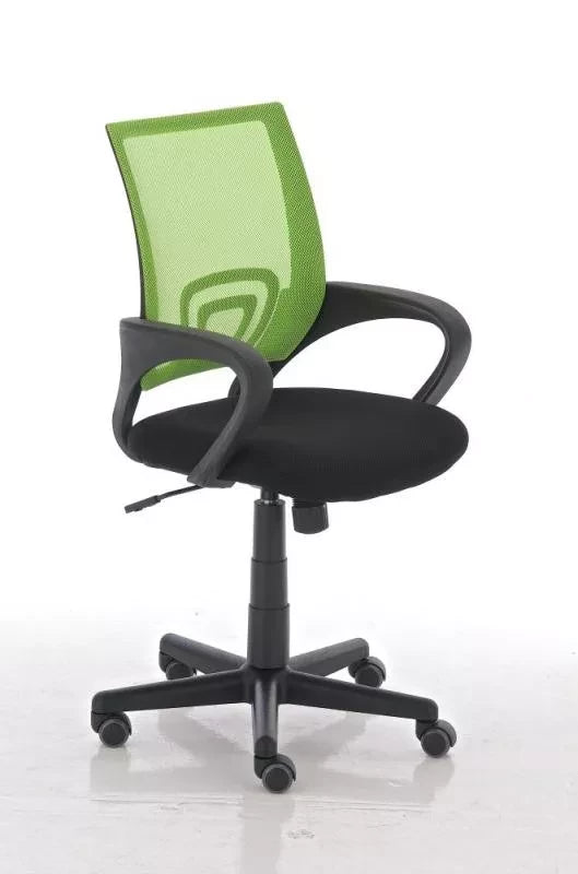 In And OutdoorMatch Luxe bureaustoel Hubert - Zwart/Groen - Op wielen - 100% polyester - Ergonomische bureaustoel - In hoogte verstelbaar - Voor volwassenen Bureaustoel