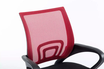 In And OutdoorMatch Luxe bureaustoel Sydni - Zwart/Rood - Op wielen - 100% polyester - Ergonomische bureaustoel - In hoogte verstelbaar - Voor volwassenen Bureaustoel