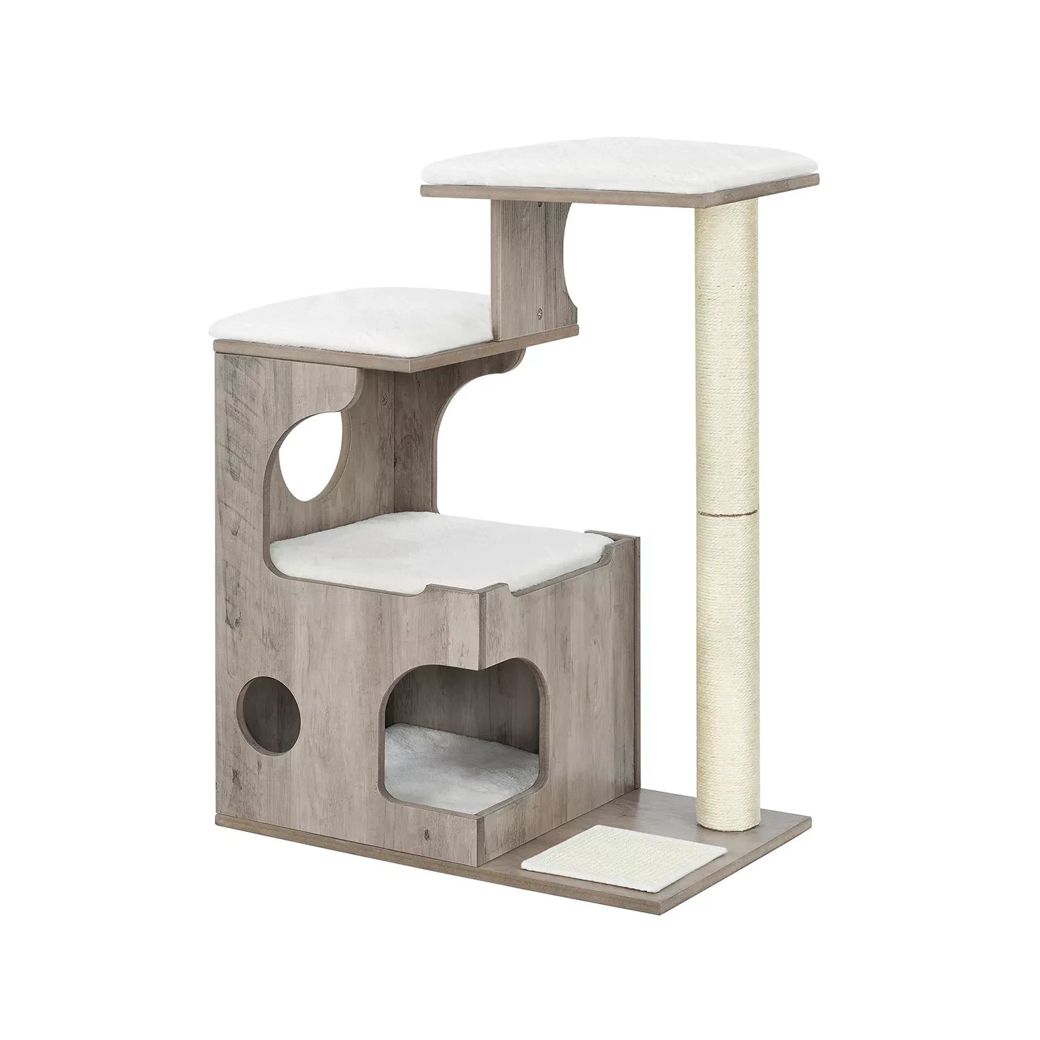 In And OutdoorMatch Luxe krabpaal Darion - voor katten - Hout - zachte kattenmand - kattenspeelgoed - geschikt voor kleine kittens Krabpaal