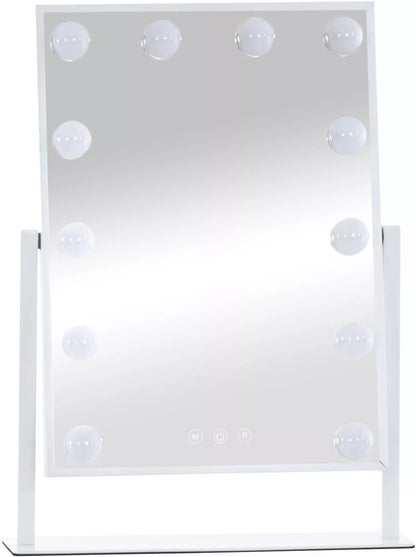 In And OutdoorMatch Make Up Spiegel Davon - Met LED Verlichting - 48x35cm - Zonder Rand - Lichtdimmer - Energiebesparend - Hollywood Spiegel - Touchscreen Muur spiegel